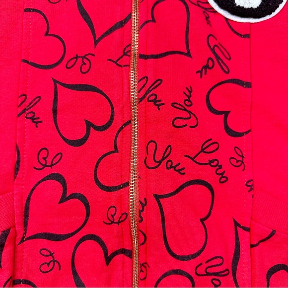 Red Hearts Girls Hoodie - Picture 7 of 7